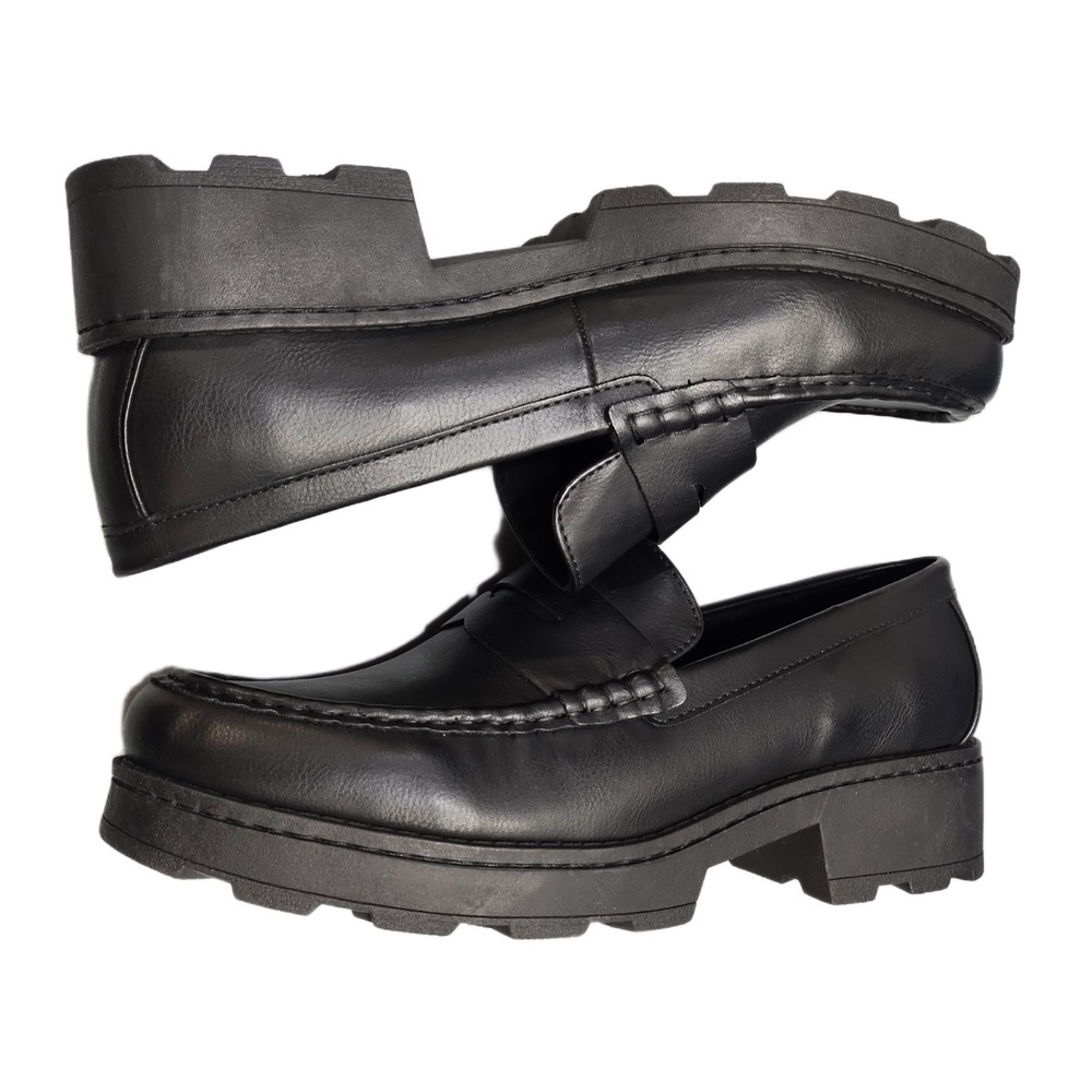 B.O.C. Cade Penny Loafers Mens US Size 11M Black Round Toe Block Heel Slip On